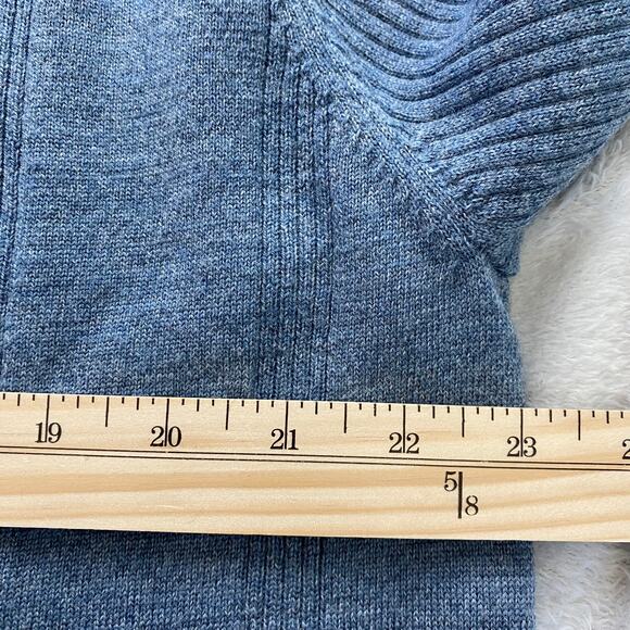 Alfani VTG 90s Merino Wool Sweater Men XL Blue V-neck Grandpacore Ribbed Knit - Picture 7 of 9